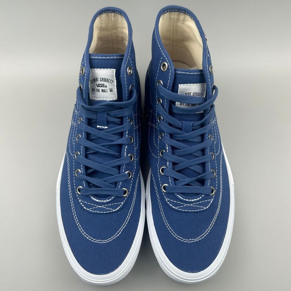 Vans Gilbert Crockett High Decon Men Size 9.5 Blue White Canvas Skate Shoes NEW - Picture 3 of 6